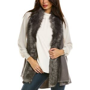 Surell Accessories Draped Vest, Grey